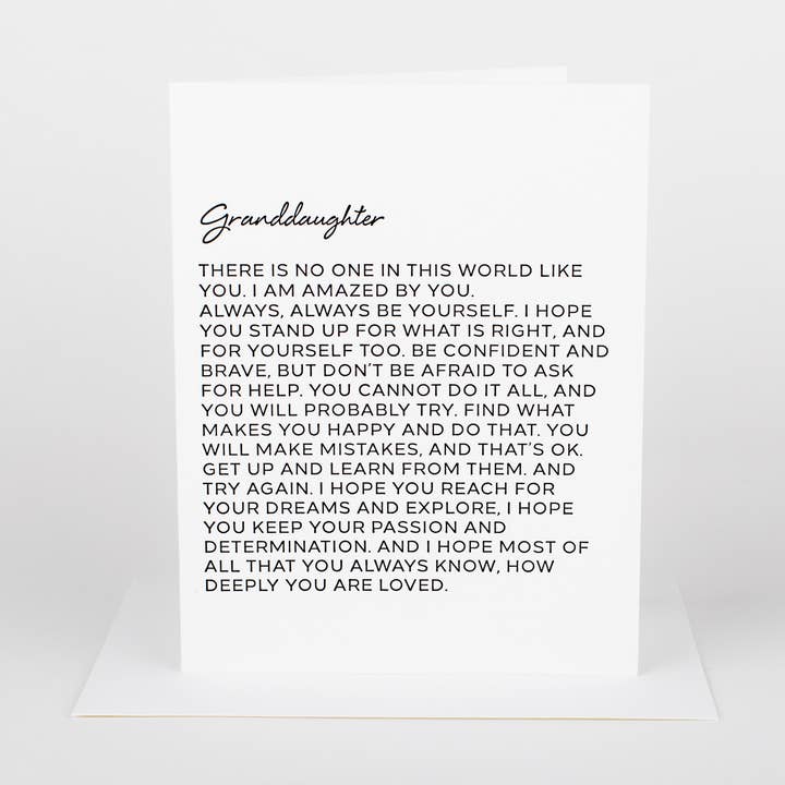 Dear Granddaughter for wholesale by Wrinkle & Crease Paper Products