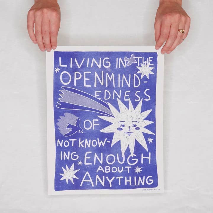 Loud Flower Art Co - Wholesale Poster - Live in Openmindedness Risograph Poster1