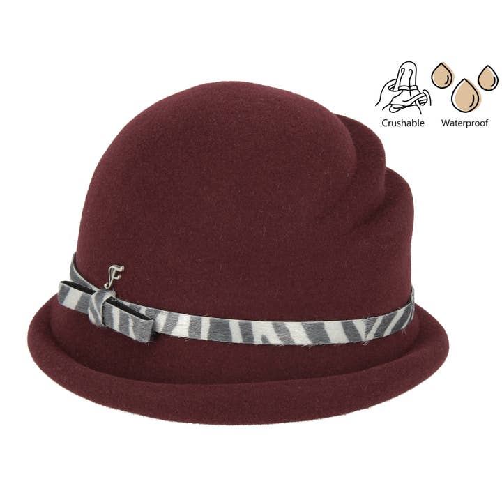 WOMEN'S WATERPROOF CRUSHABLE WOOL FELT - FLFH113 for wholesale by FLECHET