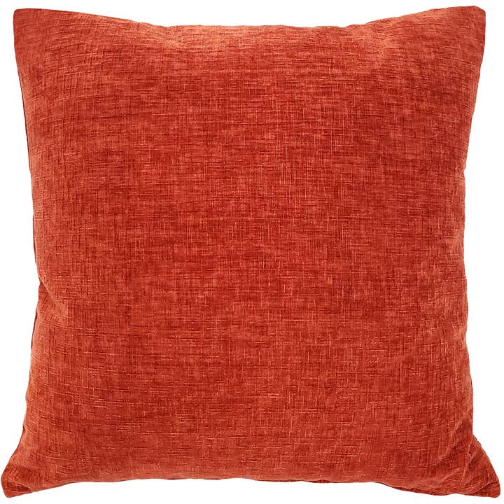 20" x 20" Venetian Velvet Earthen Orange Throw Pillow for wholesale by Pillow Decor
