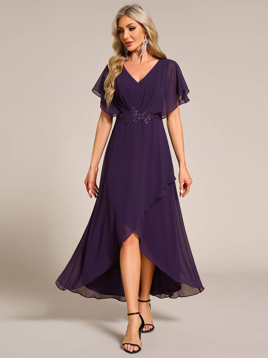 Ever-Pretty - Wholesale Dress - Women's - Chiffon Evening Dress with Short Sleeves31