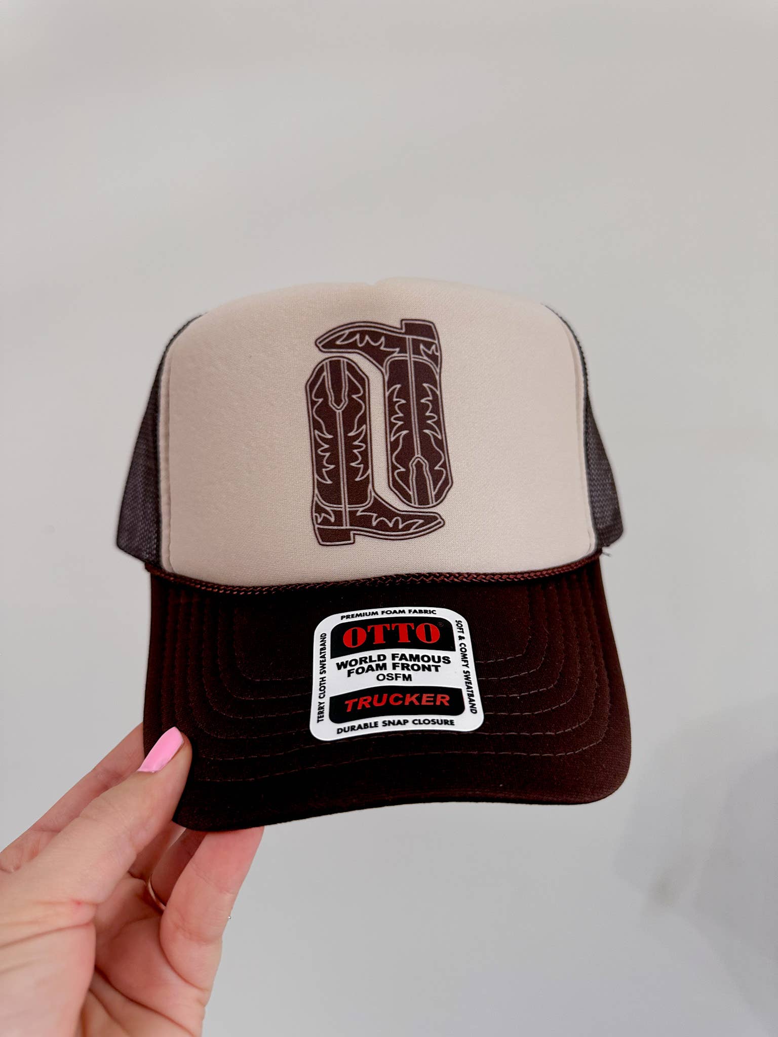 Hartland Goods - Wholesale Trucker Hat - Women's - Cowgirl Boots Trucker Hat1