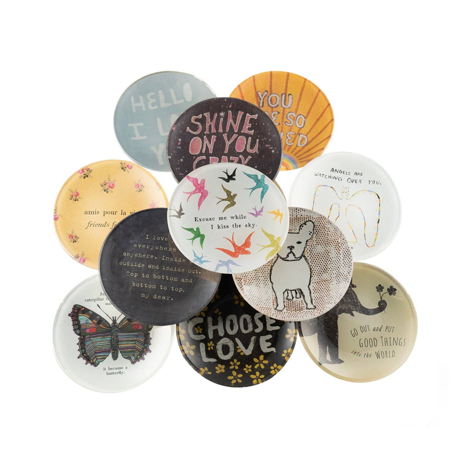 Sugarboo & Co - Wholesale Decorative Plate/Dish/Bowl - PS I Love You Mini Round Decoupage Plate - 4"1