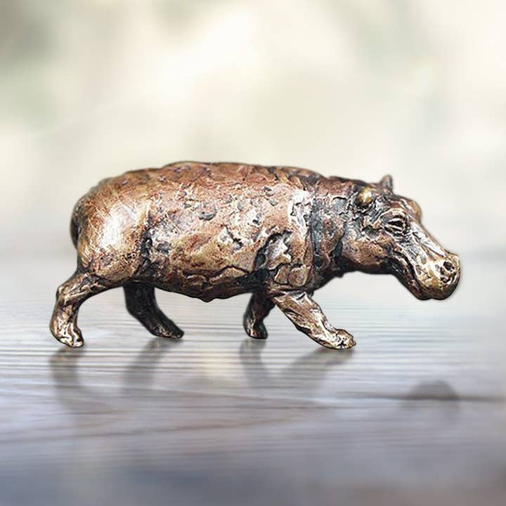 Butler & Peach Miniatur-Nilpferd aus Bronze (2006) für den Großhandel von Richard Cooper Bronze