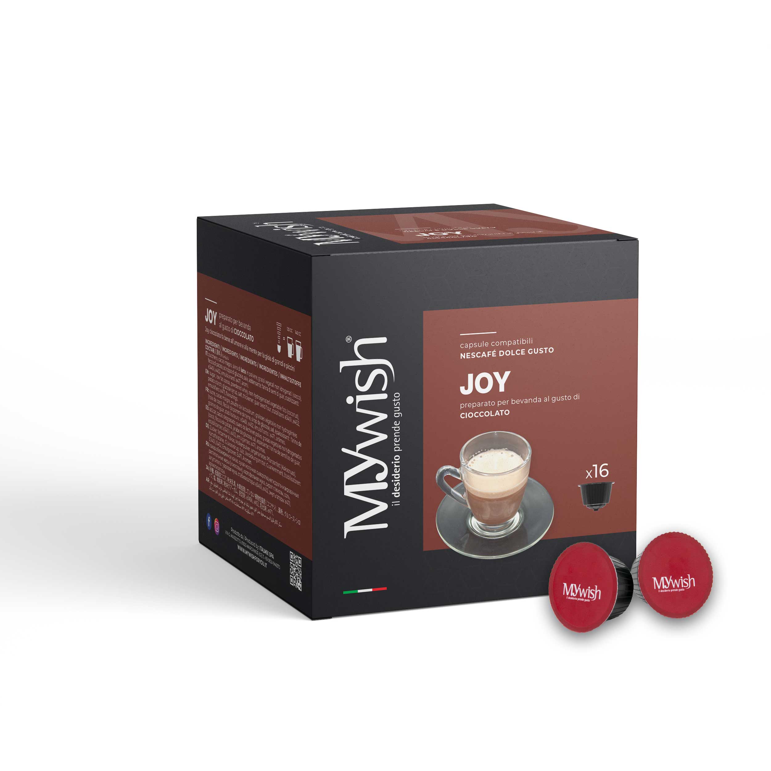MyWish – Großhandel Kaffeepads & -kapseln – BOX KAPSELN KOMPATIBEL DOLCEGUSTO GESCHMACK JOY-SCHOKOLADE 16STK0