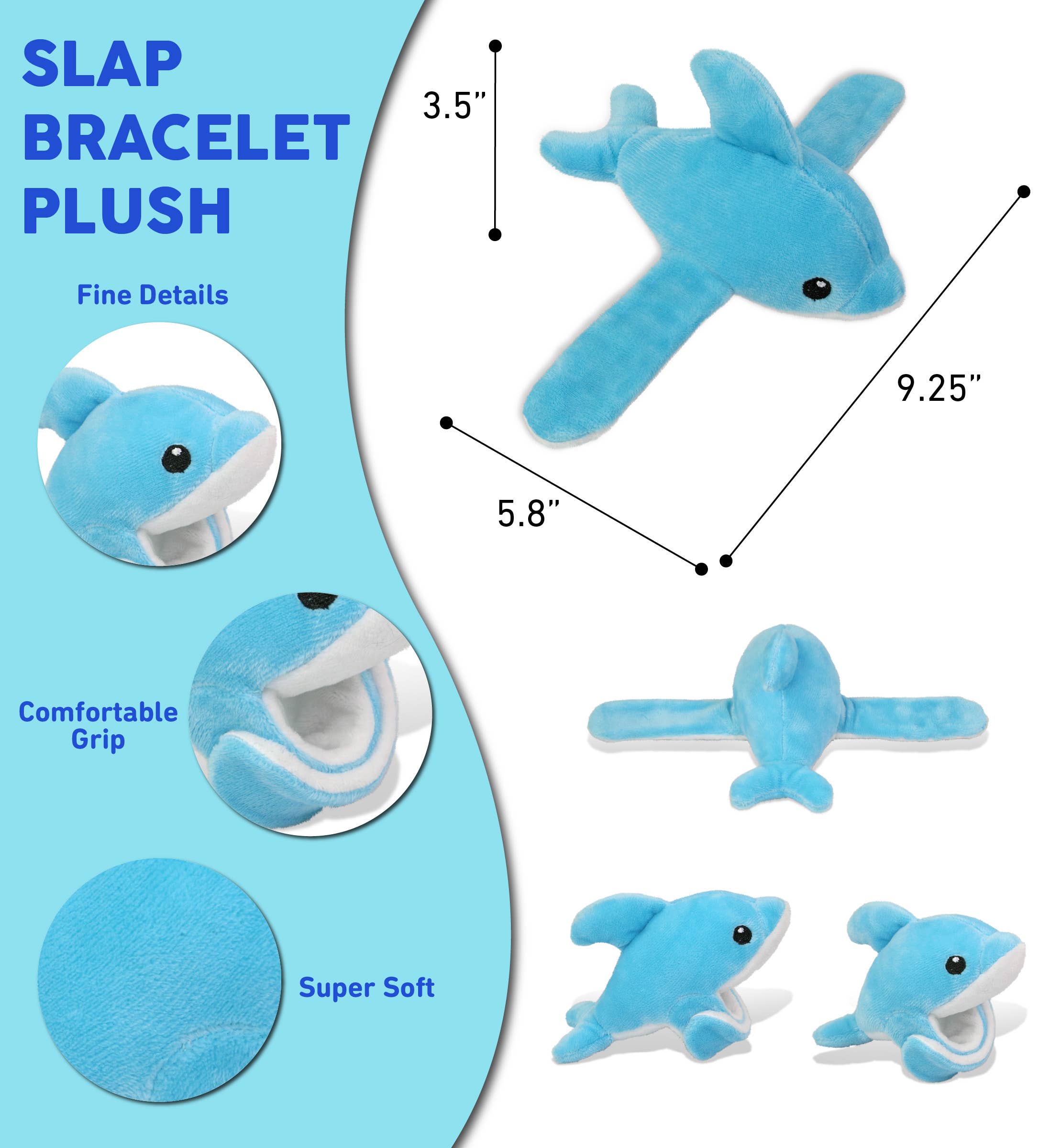 Cota Global - Wholesale Stuffed/Plush Toy - Kids & Baby - Slap Bracelet Plush - Dolphin2