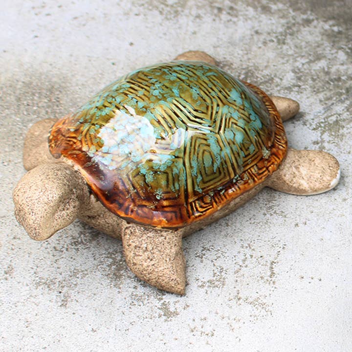 CB Home Collection - Wholesale Decorative Figurine - 6" Ceramic Garden Turtle Figurines - 2 Assorted2