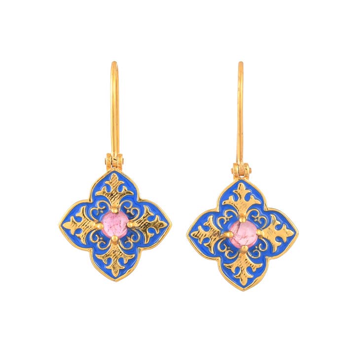 Tourmaline Vermeil Over Silver Enamel Earring,Timeless Gifts for wholesale by Misteerious Seed