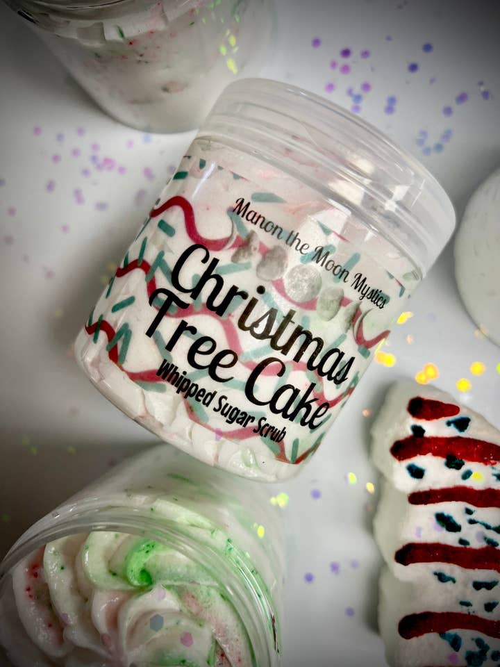 LIMITED EDITION Christmas Tree Cake Whipped Sugar Scrub for wholesale by Man on the Moon Mystics