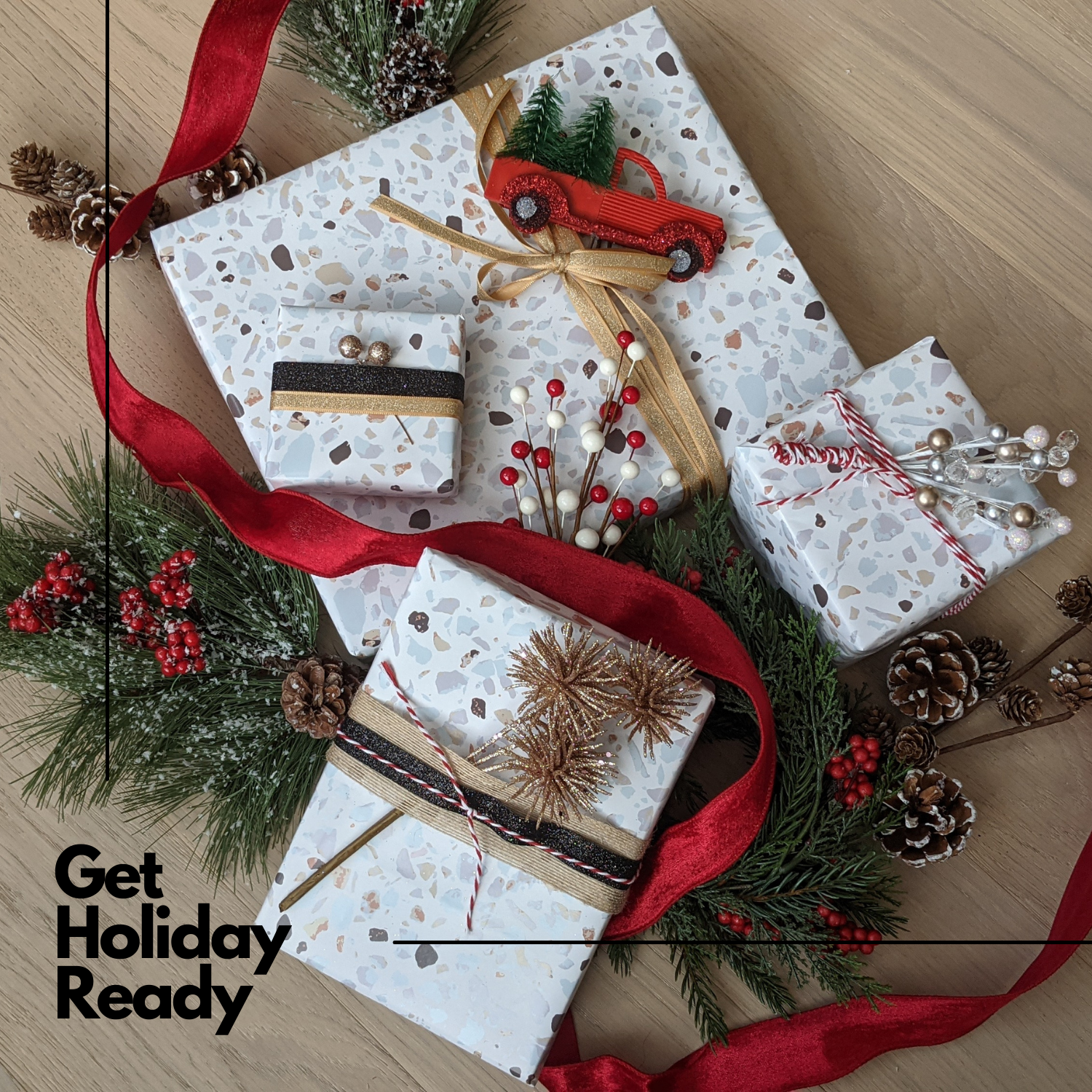 Ofelia & Co. – wholesale Wrapping paper roll – Premium White Terrazzo Wrapping Paper - 24" W x 30' L6