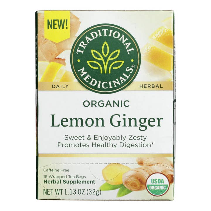 Traditional Medicinals - Herb Tea Lemon Ginger - Case Of 6-16 Bag for wholesale by Ware Spark
