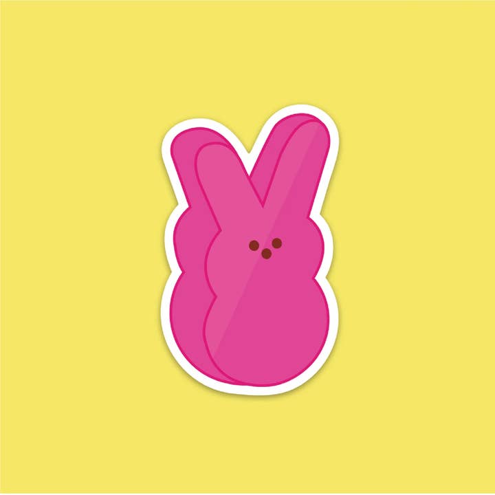 Adesivo Pink Peep Bunny per la vendita all'ingrosso da parte di Corinne Katlyn Designs