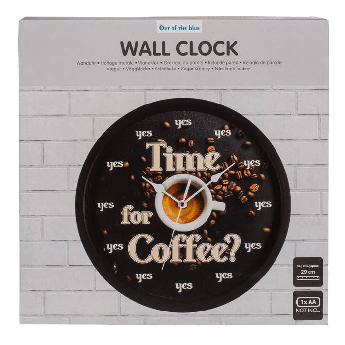Out of the blue KG - Wholesale Wall Clock - Wall clock, Time for Coffee, D: ca. 29 cm,1