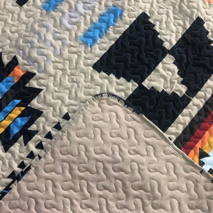 Western Linens - Wholesale Bedding Set - Cream Navajo 3pc Bedspread Quilt
