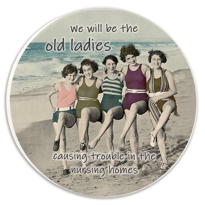 Car Coaster We will be the Old Ladies for wholesale by Tipsy Coasters & Gifts