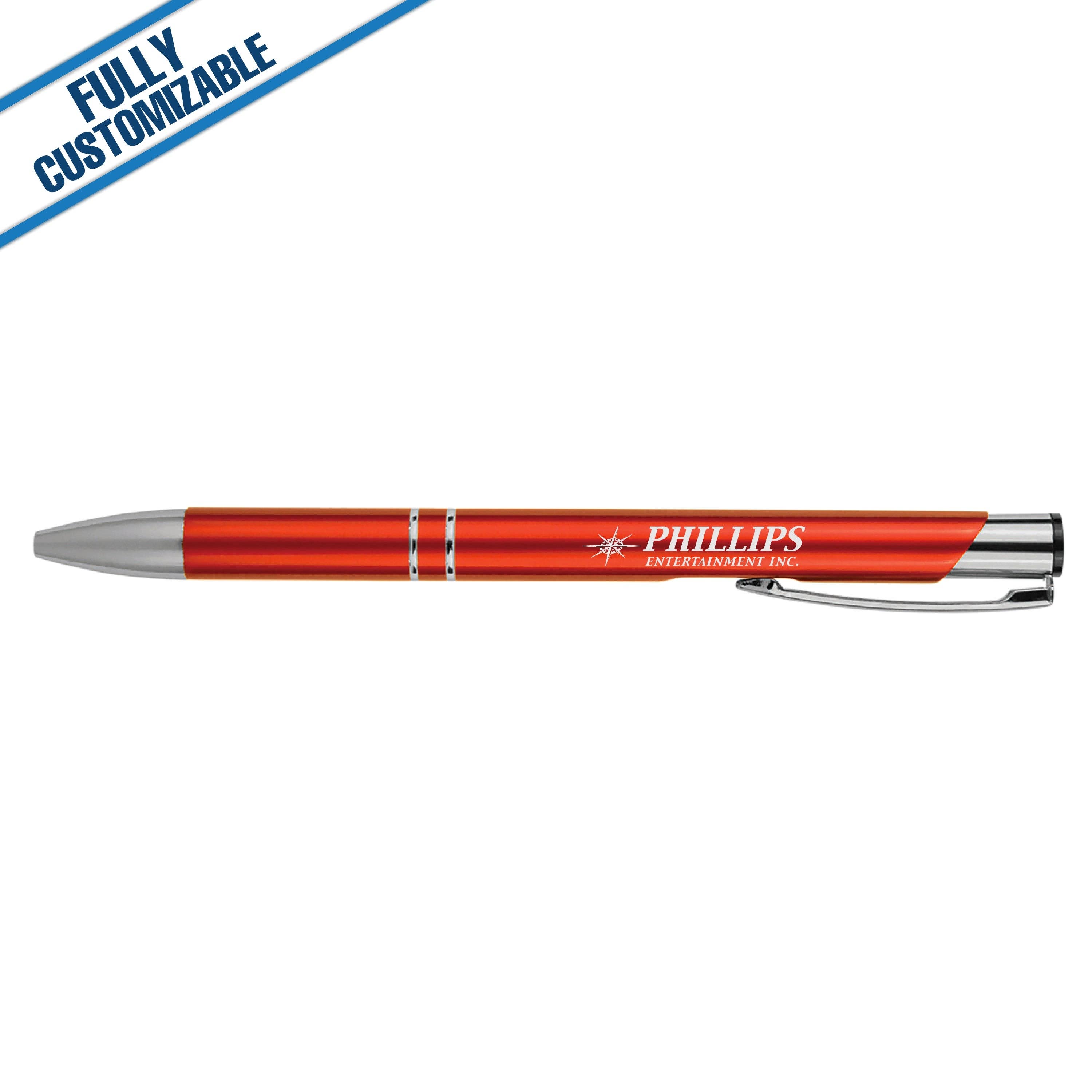 GiftWorksPlus - Wholesale Pen - Silver Trim Metal Pen - Fully Customizable2