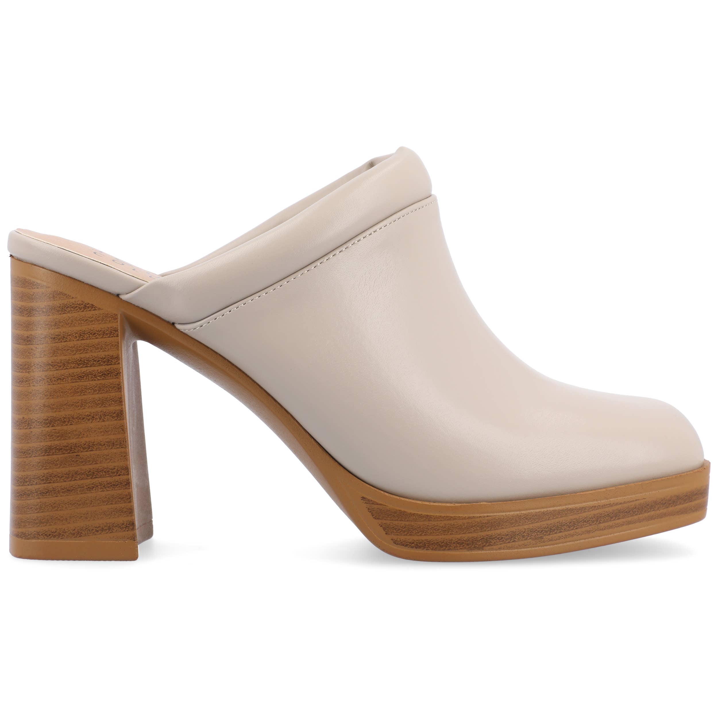 Journee - Wholesale Platform Heels - Women's - Izara Block Heeled Mules In Faux Leather8