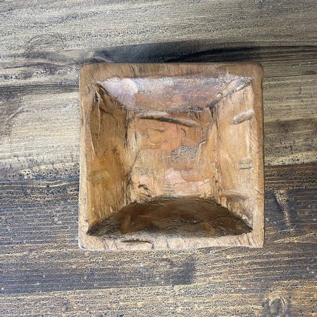 Natural Petite Wood Square Bowl for wholesale on Faire