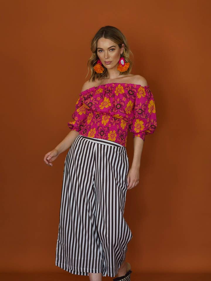 Anannasa Lifestyle - Wholesale Blouse – Women’s - TILLY OFF-SHOULDER TOP PINK FLORAL0