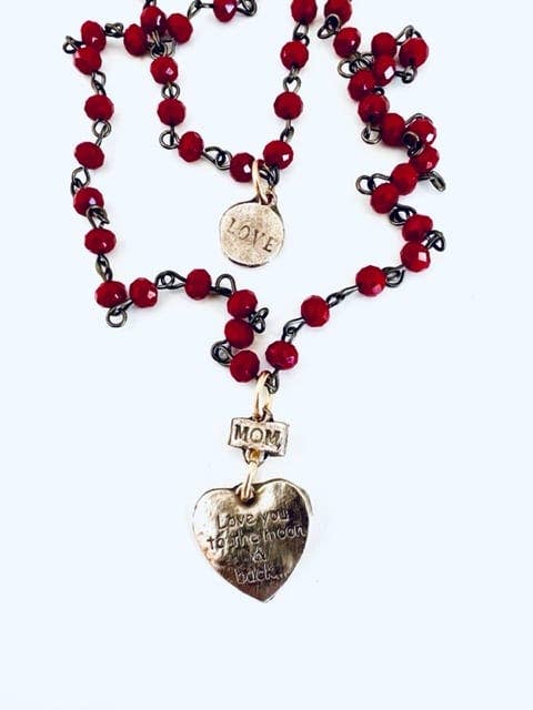 Love You to The Moon and Back Mom Necklace for wholesale by Michelle DaRin Jewelry