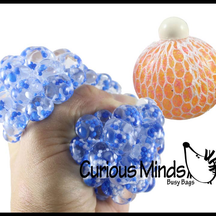 Curious Minds Toys – Engroshandel Fidget - Børn – 1 Konfetti Gel Fyldt Mesh Net Blob Ball - Squishy Fidget14