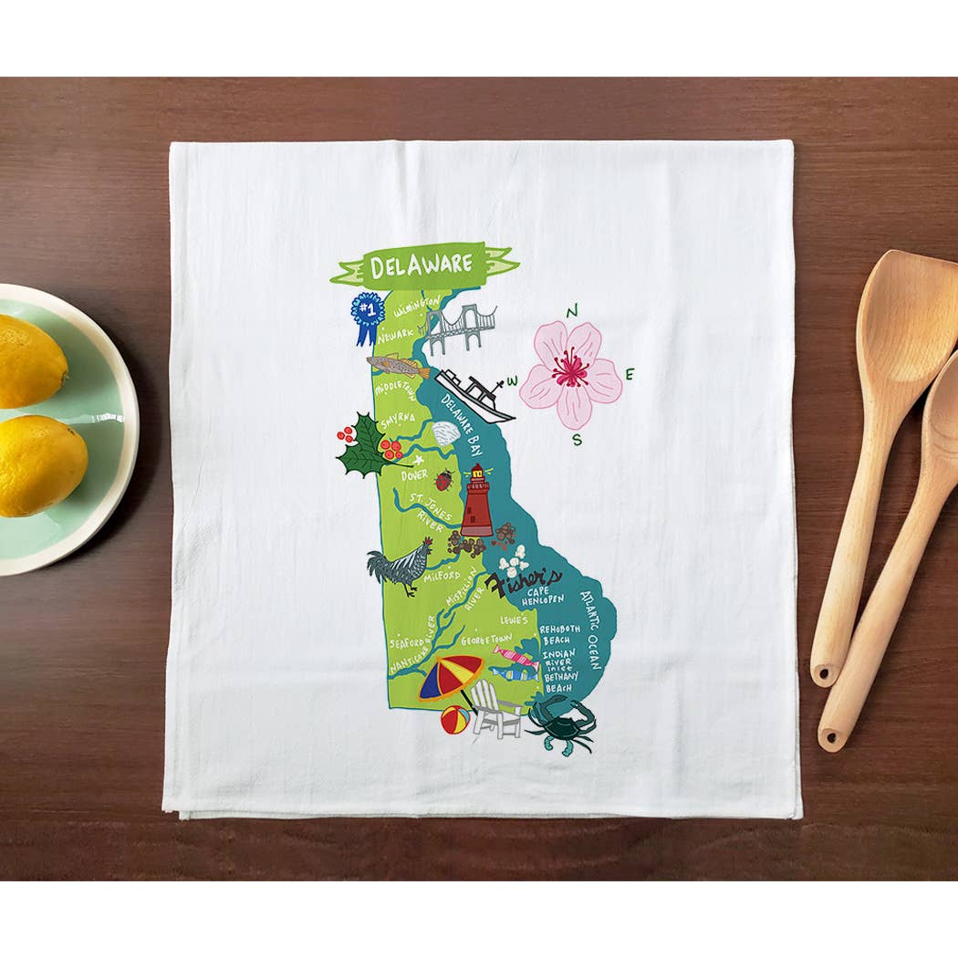 Allport Editions – Engroshandel Viskestykke – Hej USA håndklædeserie - ALLE 50 STATER HER!8