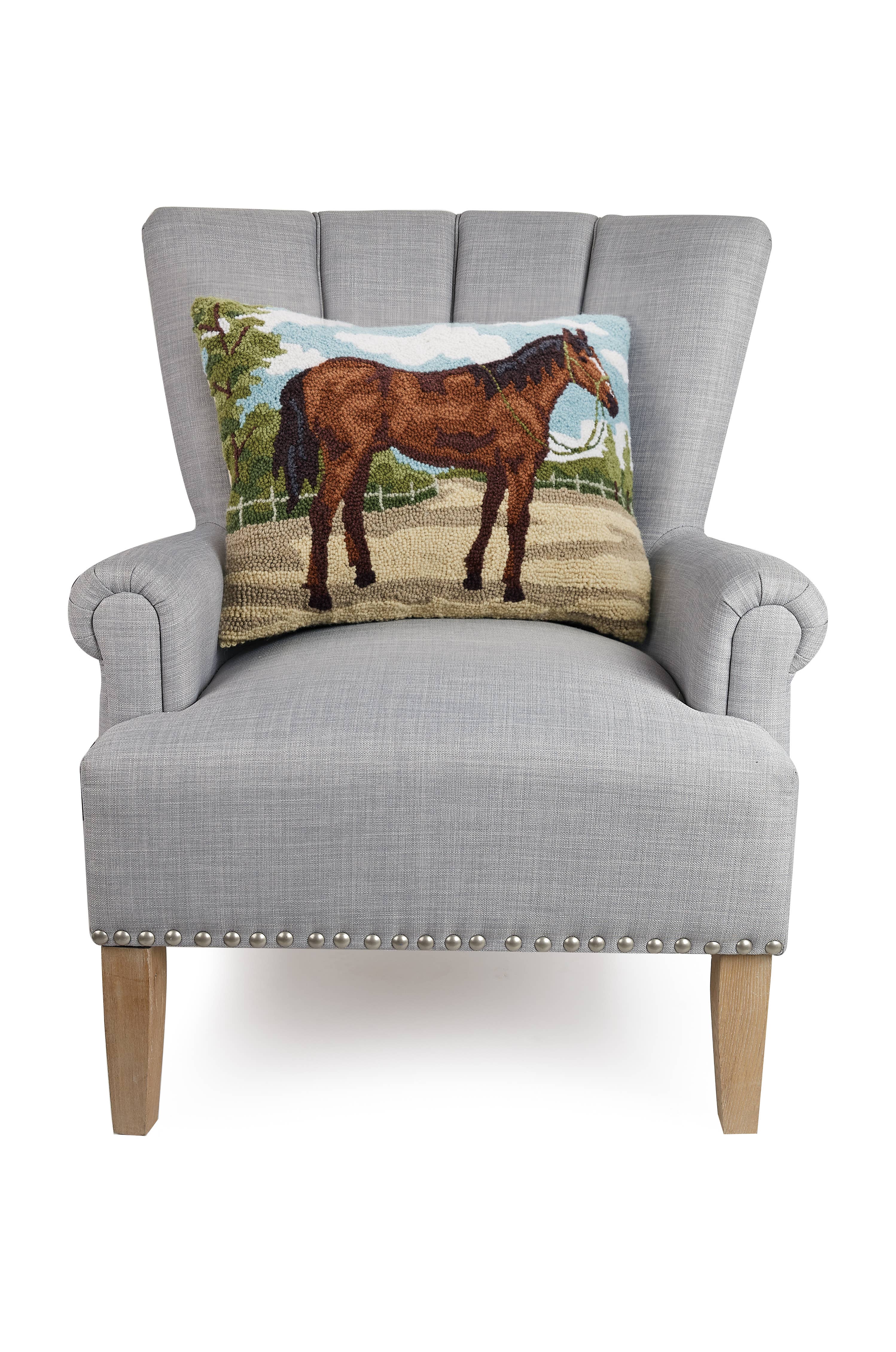 Peking Handicraft – wholesale Throw/decorative pillow – Brown Horse Hook Pillow1