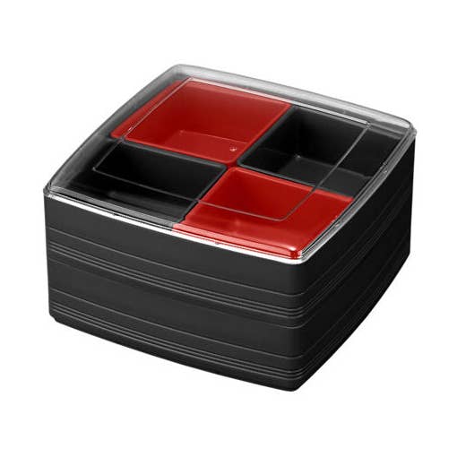 8,6"Quadrat x 5"H Komachi Doppelschicht-Kunststoffbehälter JP (1/24) für den Großhandel von Urban Tokyo