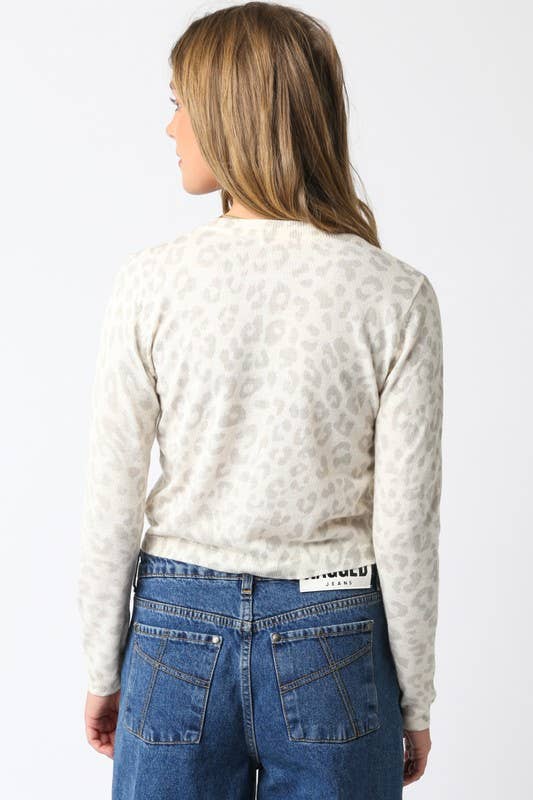 Creme H Grau Maxine Leopard Pullover für den Großhandel auf Faire2