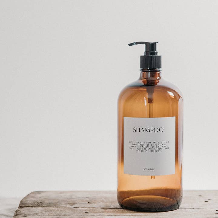 So At Nature - Wholesale Soap dispenser - Amber Glass Soap Dispenser With Black Pump Lid 1L - Byutifuru5