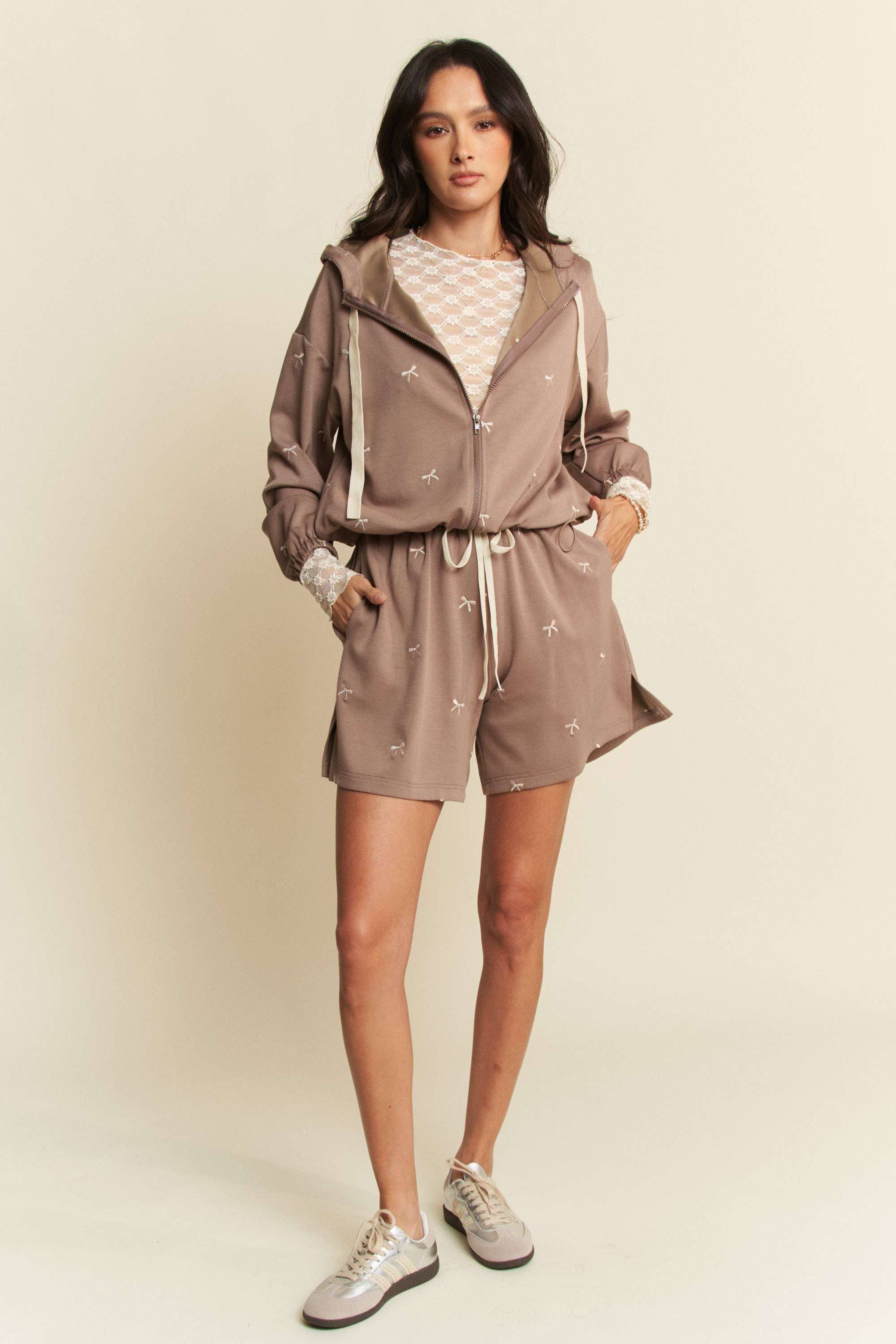 Davi & Dani - Wholesale Hoodie - Women's - RIBBON EMBROIDERY ZIP UP LONG SLEEVE HOODIE JACKET17