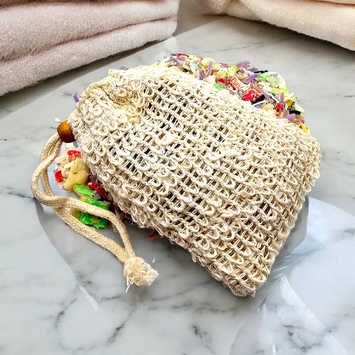 Loaded Sisal Soap Bag for wholesale by ZOZO Soap Co.