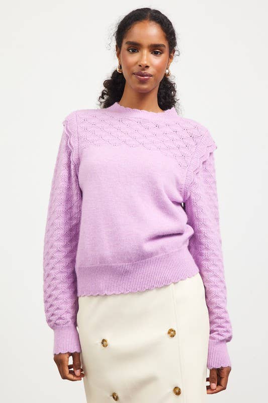 SKIES ARE BLUE - Vente Pull en maille – femme - Pull en maille ajourée à manches longues6