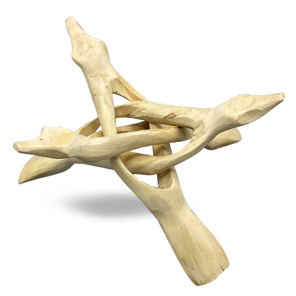 Green Tree - Wholesale Decorative Tabletop Object - Wooden 3 Legs Stand 15cm0