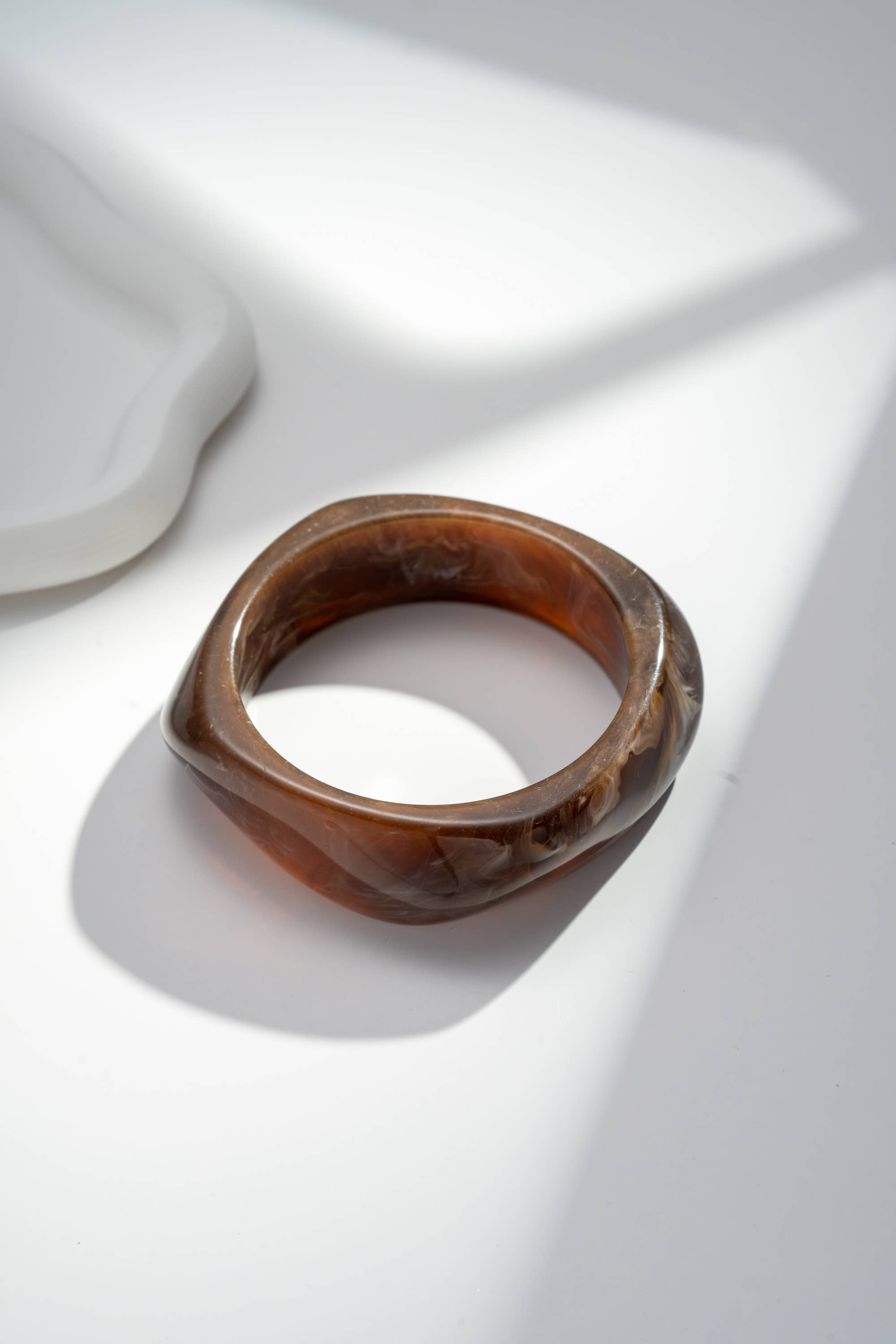 COSMOS - Wholesale Bangle Bracelet - Women's Resin Bangle Bracelets – Ecru Terracotta Brown3