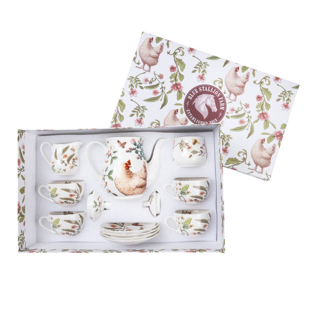 Blue Stallion Farm - Wholesale Tea Set - MULTI-COLORED 11-PIECE TEA SET WITH GIFTBOX6