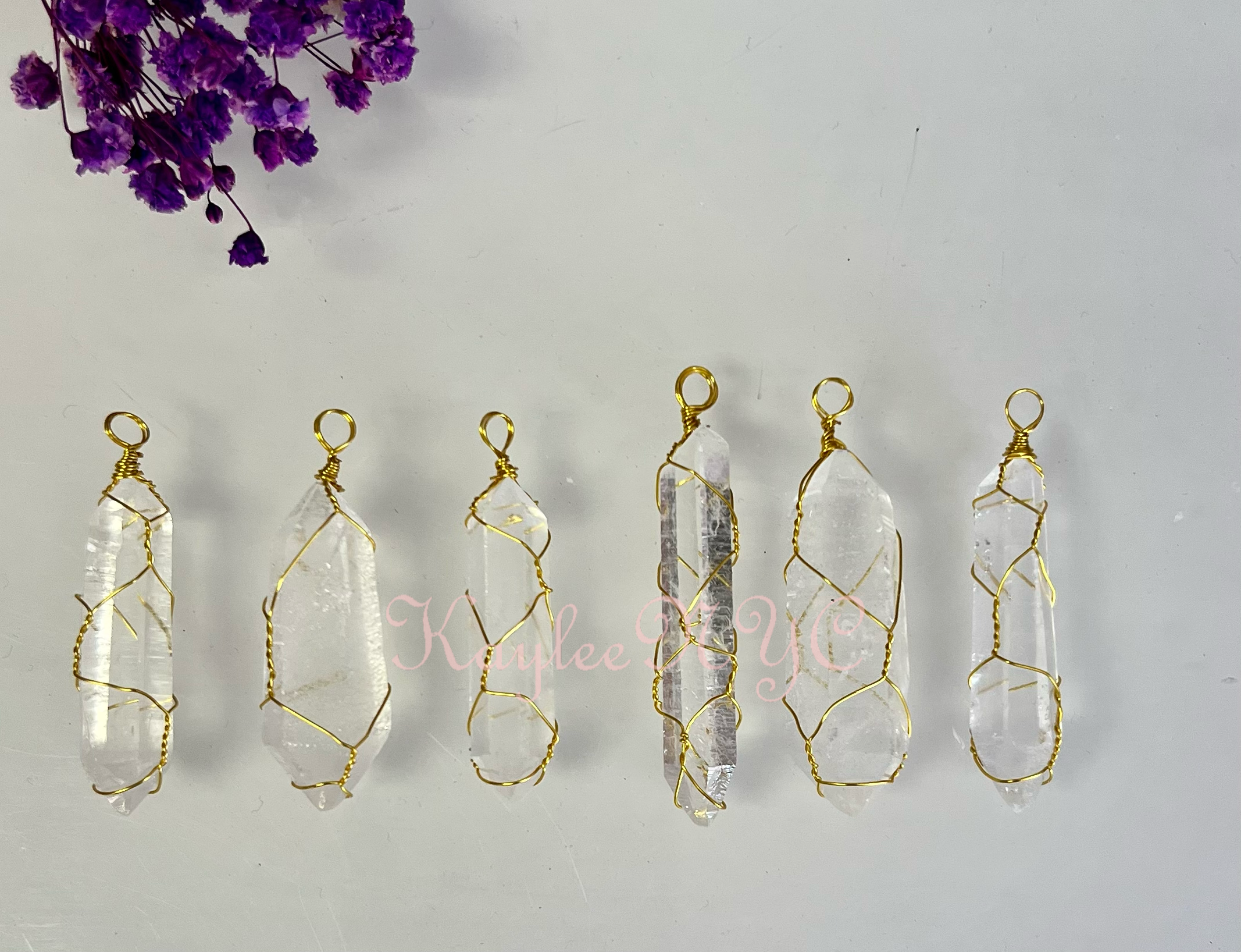 KayleeNYC - Wholesale Individual Charm/Pendant - Natural Lemurian Quartz Wrapped Pendants2