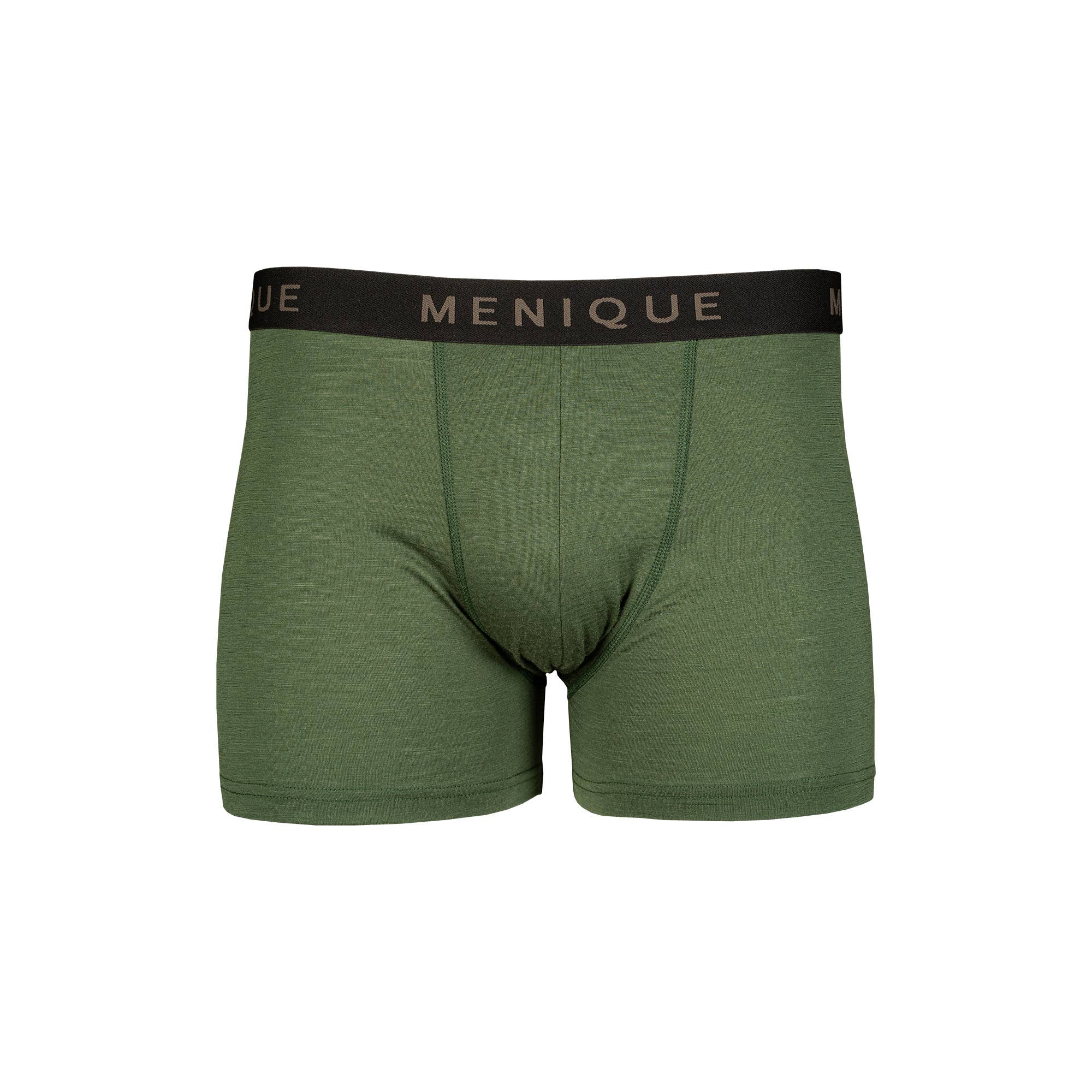 menique - Wholesale Underwear - Men's - Merino Wool Black Short Boxer Briefs for Men5