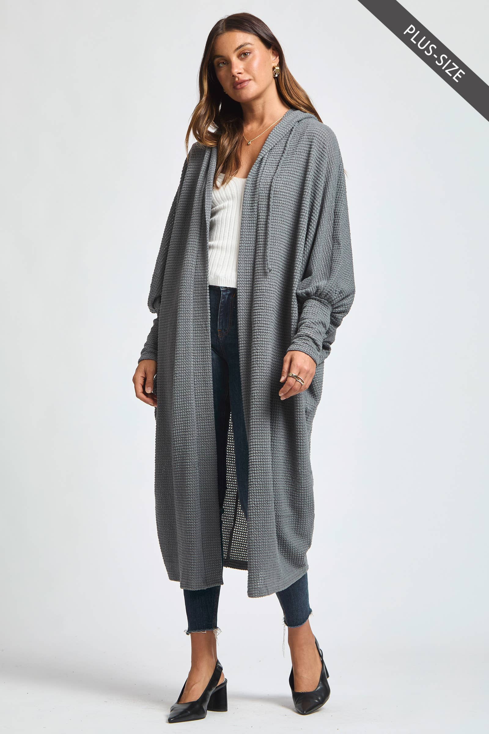Dear Scarlett - Wholesale Cardigan - Women's - PLUS SIZE Cozy Knit Maxi Duster6