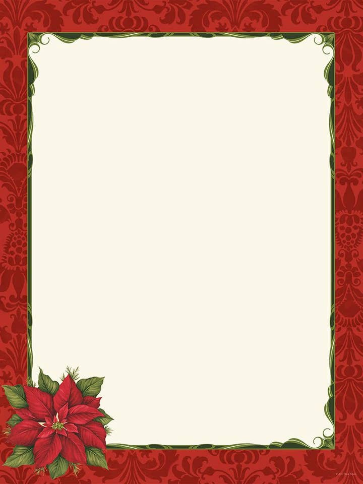 Great Papers! Poinsettia Damask Letterhead 80 Pack (2011870) for wholesale by Cosco Industries