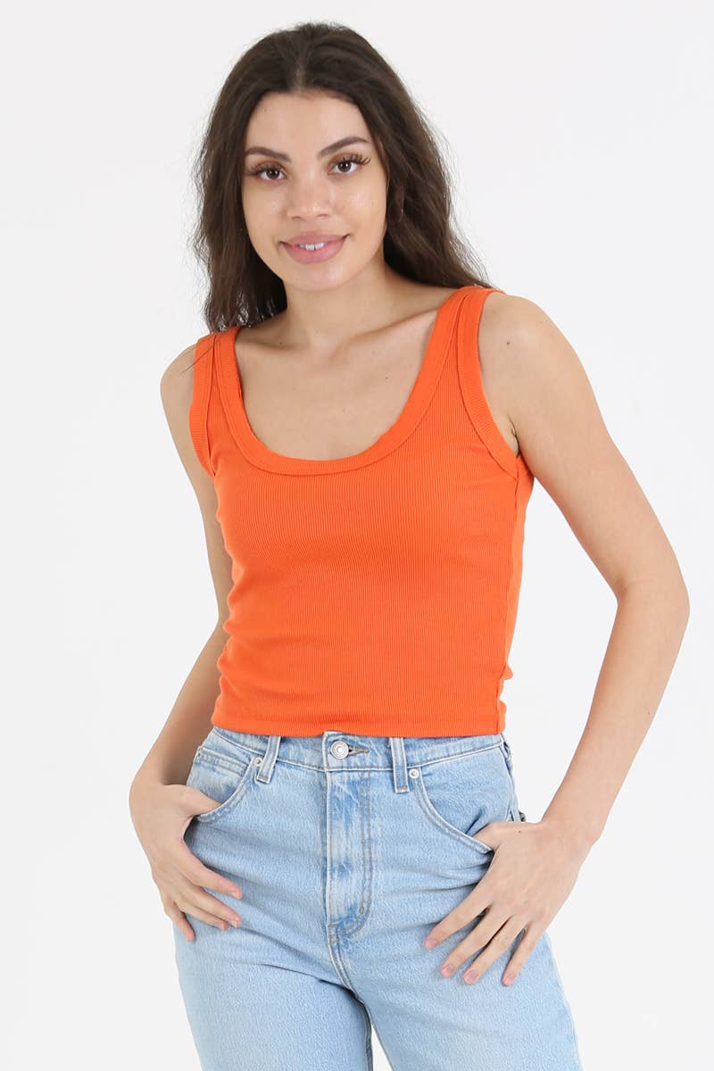 ANGIE – wholesale Tank top – Women′s – X2CA5-ASIS RIB KNIT SCOOP NECK TANK21