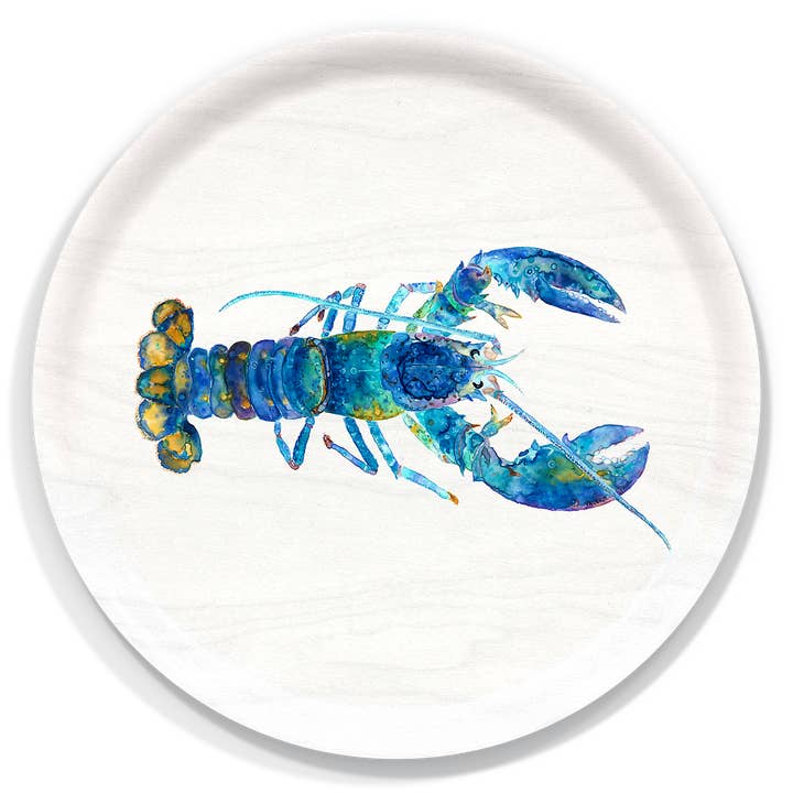 Blue Lobster Serving Trays by Valerie Paul for wholesale by Trays4Us