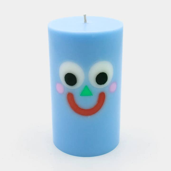 Moodz™ - Candela a forma di pilastro felice, Blu, 50h per la vendita all'ingrosso da parte di 54 Celsius