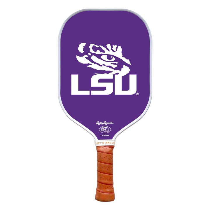Pagaia da pickleball LSU Tigers viola bianca secondaria LSU Mark (B2B) per la vendita all'ingrosso da parte di Rally Republic