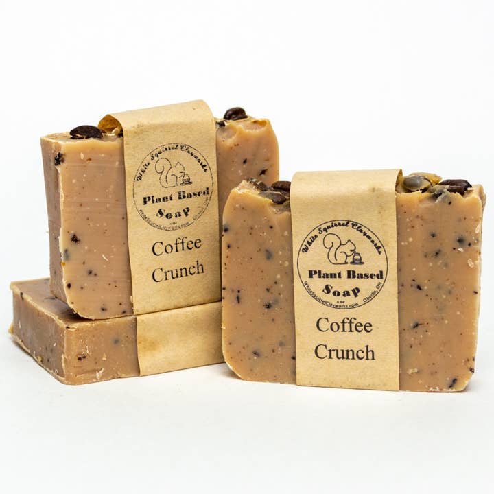 White Squirrel Clayworks - Wholesale Bar Soap - Coffee Crunch - All Natural Hand Made Vegetable Based Soap - 4oz