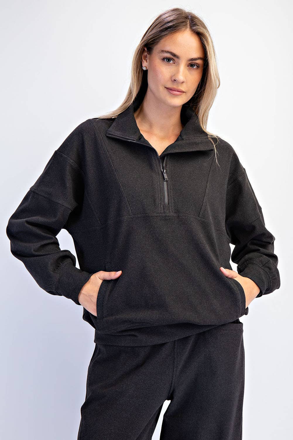 Rae Mode - Wholesale Lounge Top - Women's - BRUSHED RIB QUARTER ZIP PULLOVER19