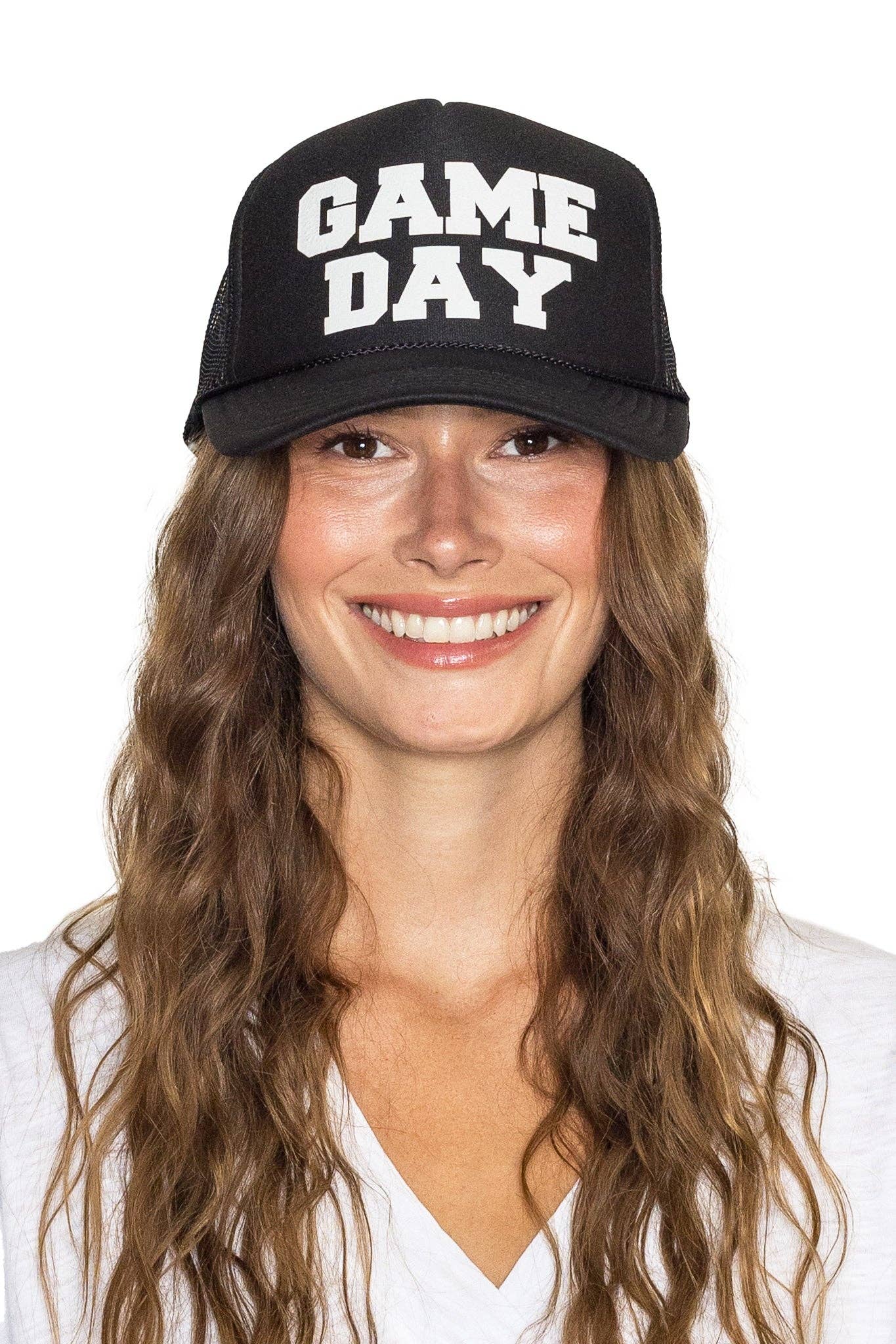 Game Day Trucker Hat in Black for wholesale on Faire3