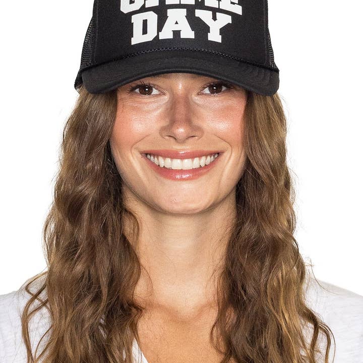 Game Day Trucker Hat in Black for wholesale on Faire3