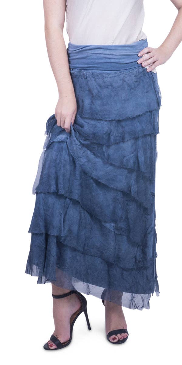 Gigi Moda - Vente Jupe – femme - Jupe volantée longue en soie54