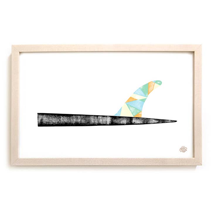 Surfing Art Print "Geo Fin" for wholesale by Matthew Allen Art